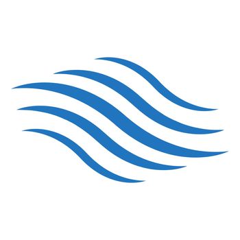 Vacation resort logo sea water waves, calligraphy swirls curls water wave