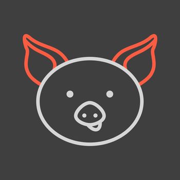 Pig icon. Farm animal vector illustration