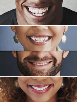 Theres so much to smile about. Composite image of an assortment of people smiling.