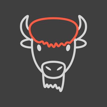 Bison buffalo ox icon. Animal head vector
