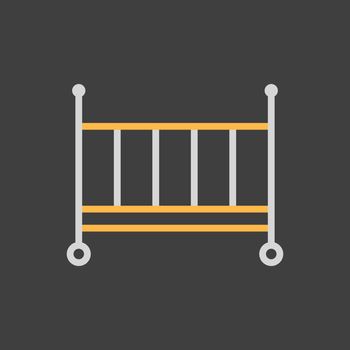 Classic wooden baby crib vector icon. Graph symbol for children and newborn babies web site and apps design, logo, app, UI