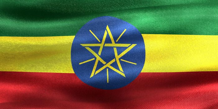 Ethiopia flag - realistic waving fabric flag