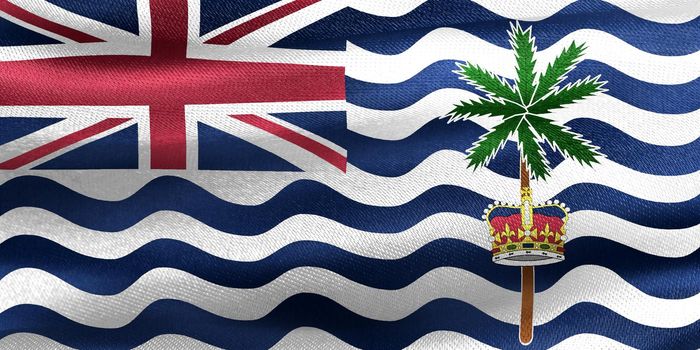 3D-Illustration of a British Indian Ocean Territory flag - realistic waving fabric flag