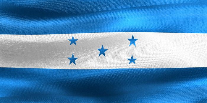 3D-Illustration of a Honduras flag - realistic waving fabric flag