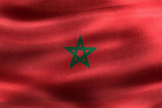 3D-Illustration of a Morocco flag - realistic waving fabric flag
