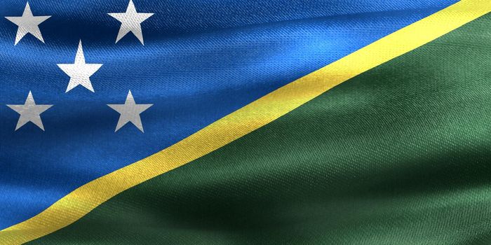 3D-Illustration of a Solomon Islands flag - realistic waving fabric flag