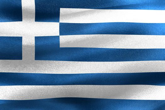 Greece flag - realistic waving fabric flag