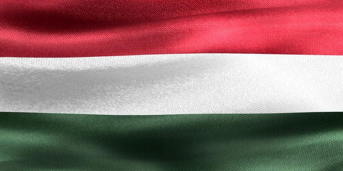 3D-Illustration of a Hungary flag - realistic waving fabric flag