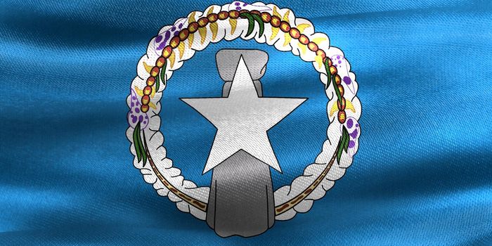 3D-Illustration of a Mariana Islands flag - realistic waving fabric flag