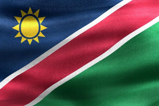 3D-Illustration of a Namibia flag - realistic waving fabric flag