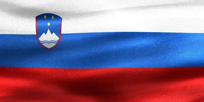 3D-Illustration of a Slovenia flag - realistic waving fabric flag