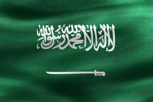 3D-Illustration of a Saudi Arabia flag - realistic waving fabric flag