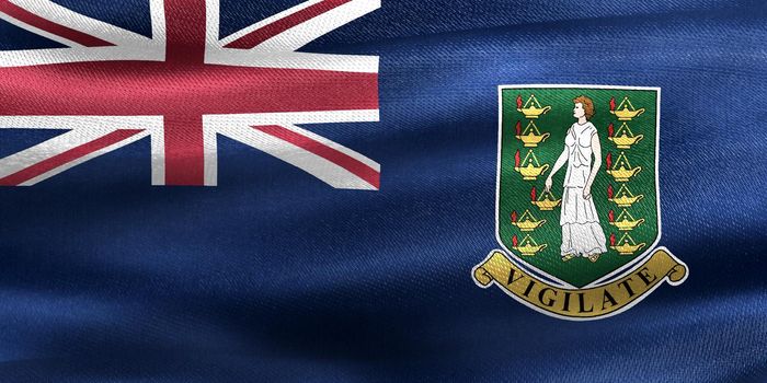 3D-Illustration of a British Virgin Islands flag - realistic waving fabric flag