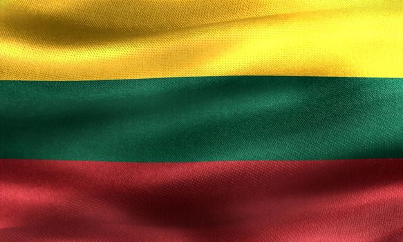 3D-Illustration of a Lithuania flag - realistic waving fabric flag