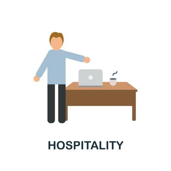 Hospitality flat icon. Colored element sign from recruitment collection. Flat Hospitality icon sign for web design, infographics and more.