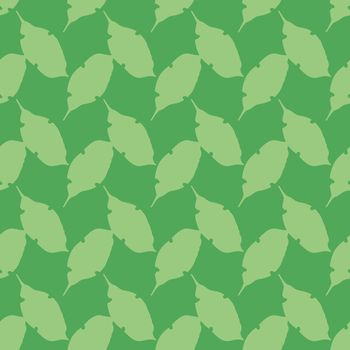 Leaf silhouettes vector repeat pattern in green
