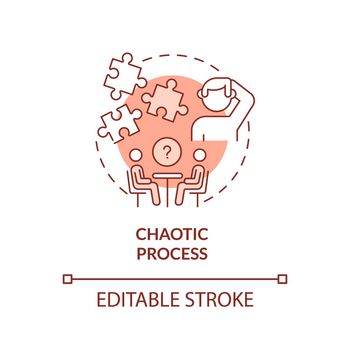 Chaotic process terracotta concept icon