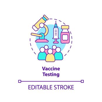 Vaccine testing concept icon