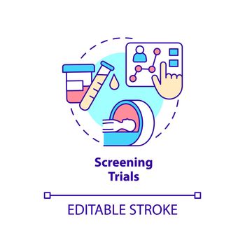 Screening trials concept icon