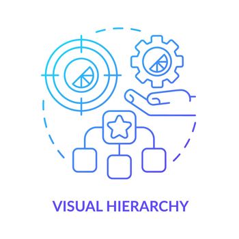 Visual hierarchy blue gradient concept icon