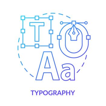 Typography blue gradient concept icon