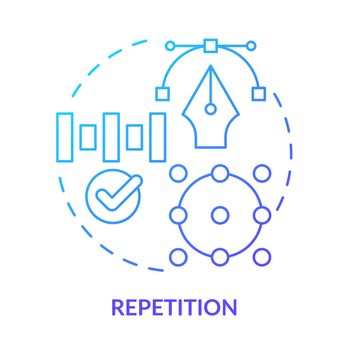Repetition blue gradient concept icon