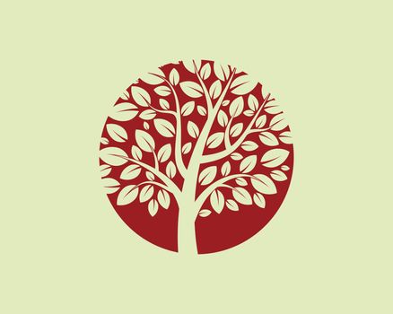 Tree concept of a stylized tree with letter