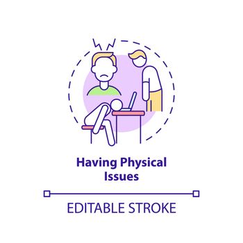 Having physical issues concept icon