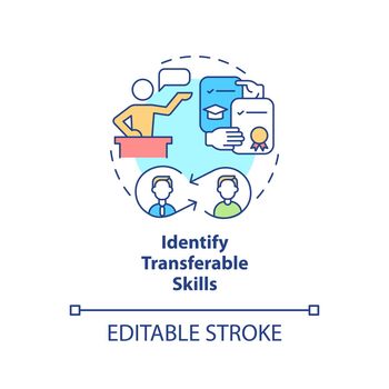Identify transferable skills concept icon