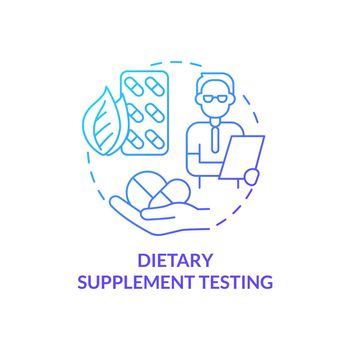 Dietary supplement testing blue gradient concept icon