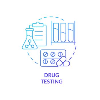 Drug testing blue gradient concept icon