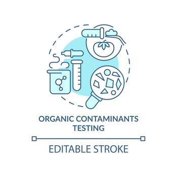 Organic contaminants testing turquoise concept icon