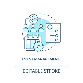 Event management turquoise concept icon