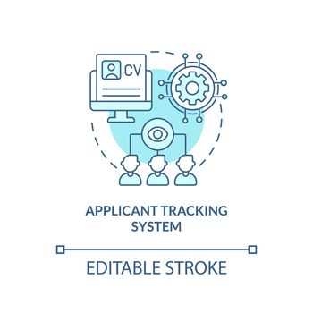Applicant tracking system turquoise concept icon