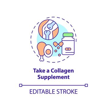 Take collagen supplement concept icon