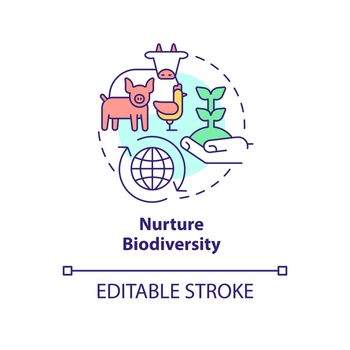 Nurture biodiversity concept icon