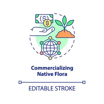Commercializing native flora concept icon