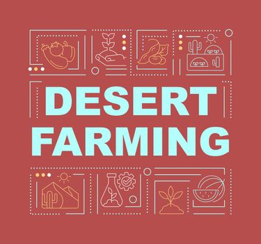 Desert farming word concepts red banner
