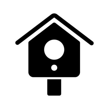 Wooden birdhouse, place for nest vector icon