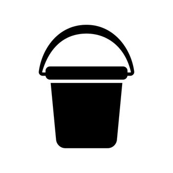 Garden plastic bucket vector glyph icon