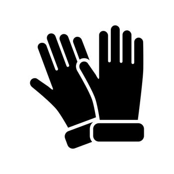 Gardening gloves for work vector glyph icon