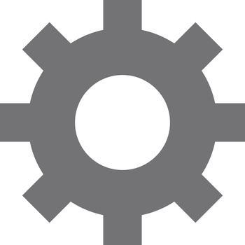 Gear icon in gray color. Simple vector image.