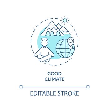 Good climate turquoise concept icon