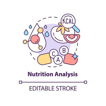 Nutrition analysis concept icon