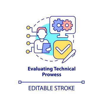 Evaluating technical prowess concept icon