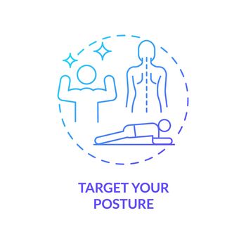 Target your posture blue gradient concept icon