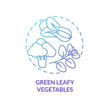 Green leafy vegetables blue gradient concept icon