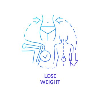 Lose weight blue gradient concept icon
