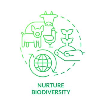Nurture biodiversity green gradient concept icon