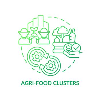 Agri-food clusters green gradient concept icon